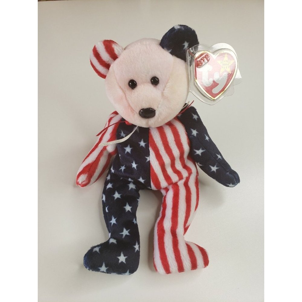 Rare Original 1999 TY Spangle Pink Face Beanie Baby with Multiple Errors*